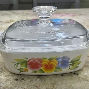 Two Vintage Summer Blush Corningware Casseroles